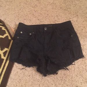 Black jean shorts